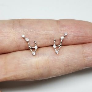 COPY - Sterling Silver Libra Zodiac Earrings Constellation Birthday Earrings